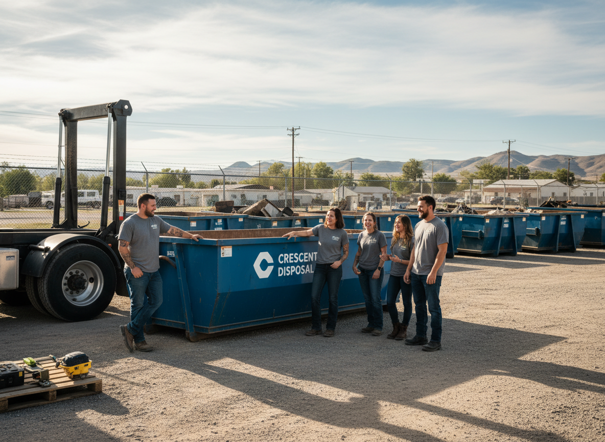 The Dale Dumpster Rental Crescent team at work in Crescent
